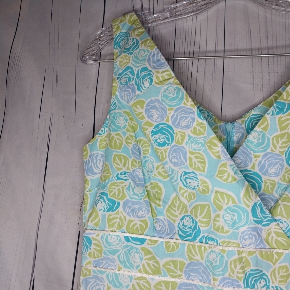 Tahiti Reef Club Preppy Classic Coastal Modest Sleeveless Cotton Sheath Dress - Picture 3 of 14